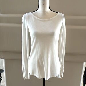 Ann Taylor Sweater. Accent Gold Zip Sleeve. Cream. Small. NWT.